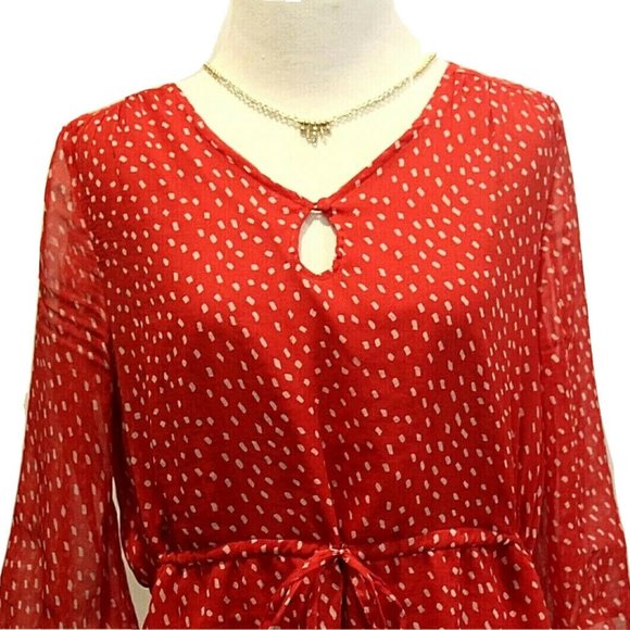 OLD NAVY Red & White Polka Dot Drawstring Dress - Picture 3 of 8